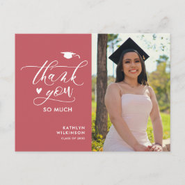 Ro Rosa Elegant Script Studenten Tack Vykort