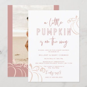 Ro Rosa En liten babystövel för en liten pumpkin Inbjudningar