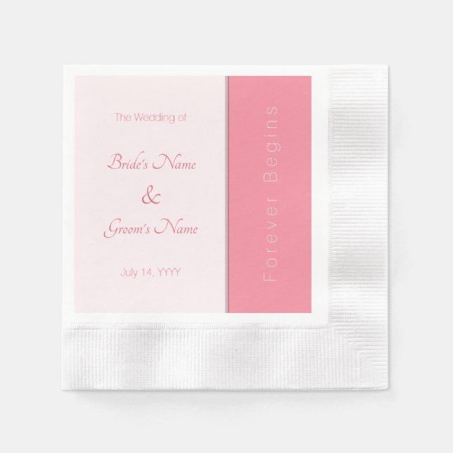 Ro Rosa Forever börjar helt enkelt Elegant bröllop Pappersservett (Framsidan)