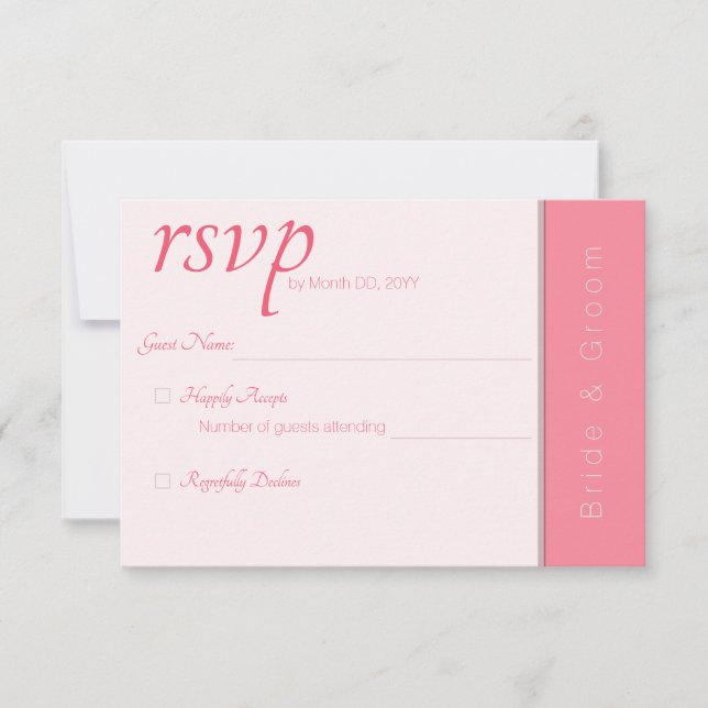 Ro Rosa Forever påbörjar Elegant Simple Bröllop OSA Kort (Framsida)