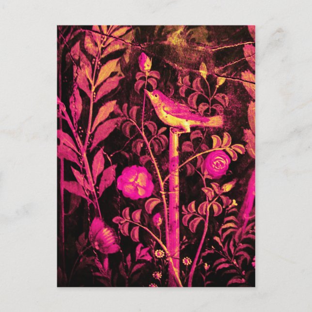 Ro, Rosa Fuchsia Black Gult Vykort (Framsida)