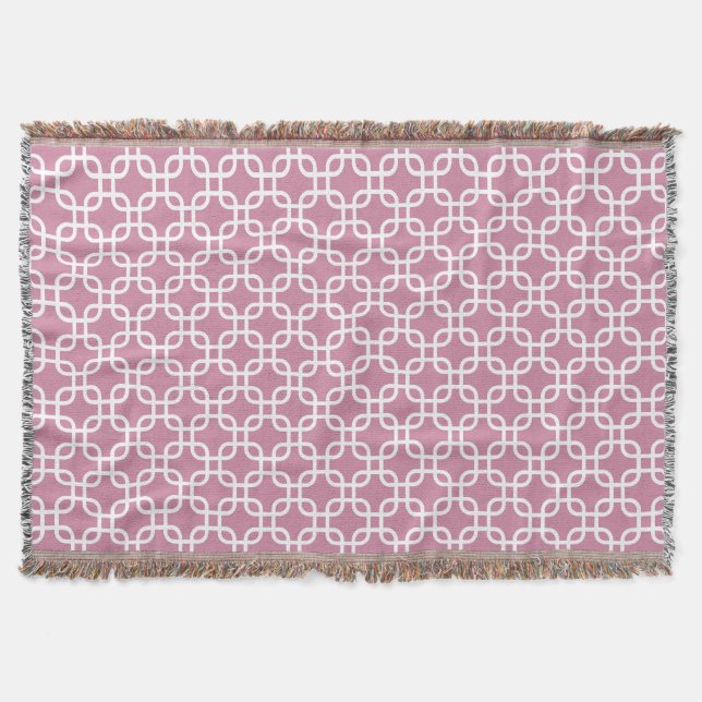 Ro Rosa Geometric Links Mönster Mysfilt (Framsidan)
