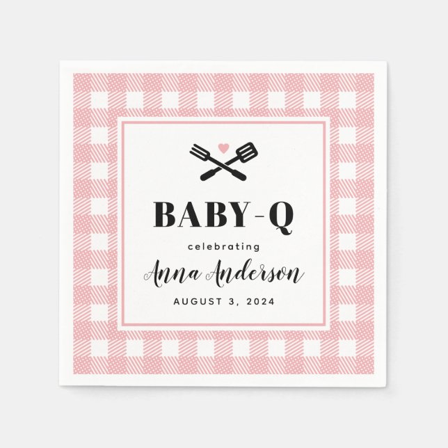 Ro Rosa Gingham Play Baby Q Shower Pappersservett (Framsidan)