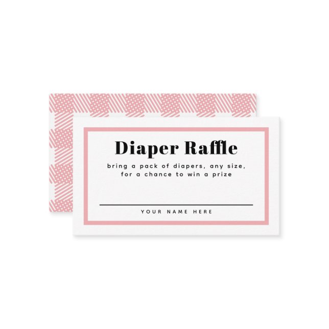 Ro Rosa Gingham Play Baby Shower Diaper Raffle Tilläggskort (Fram/Back In Situ)