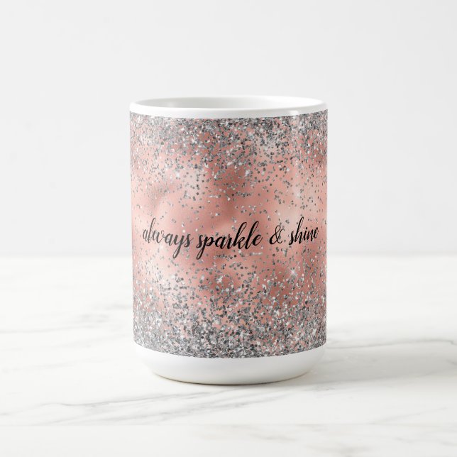Ro Rosa Glam Glitz Silver Glitter Kaffemugg (Center)