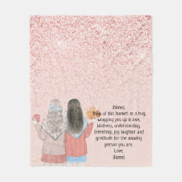 Ro Rosa Glitter Effect Two Girls Brev Note Fleecefilt