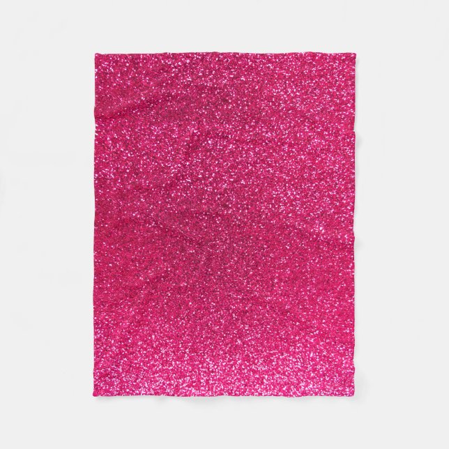 Ro rosa glitter fleecefilt (Framsidan)