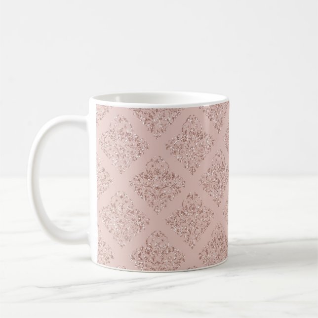  Ro Rosa Glitter Kaffemugg (Vänster)