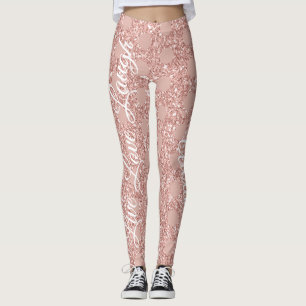Ro  Rosa Glitter Live Kärlek Laugh Polka Dot Leggings