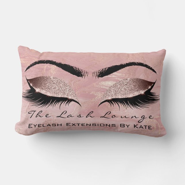 Ro  Rosa Glitter Marble Makeup Lash Beauty Lumbarkudde (Framsida)