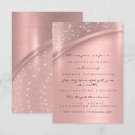 Ro Rosa Glitter Möhippa Bröllop Inbjudningar