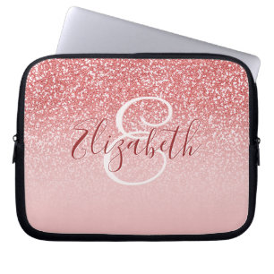 Ro Rosa Glitter  Monogram Laptop Fodral