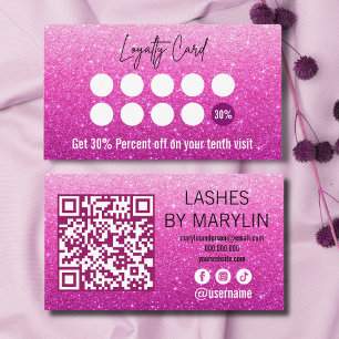 Ro Rosa Glitter Ombre Lash Technician Lojalitetskort