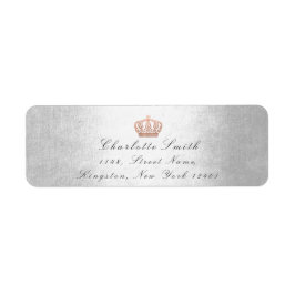 Ro Rosa Glitter OSA Krona Princess Möhippa Grått  Returadress Etikett