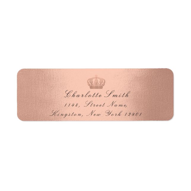 Ro Rosa Glitter OSA Krona Princess Möhippa  Returadress Etikett (Framsidan)