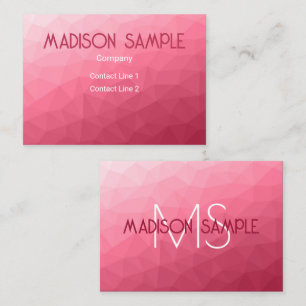 Ro rosa Gradient Geometric Mesh Mönster Monogram Visitkort