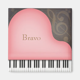 Ro Rosa Grand Piano Custom Name eller Text Music Magnet