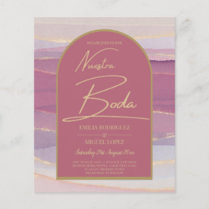 Ro Rosa Guld Arch Marble Bröllop BODA INBJUDAN Flygblad