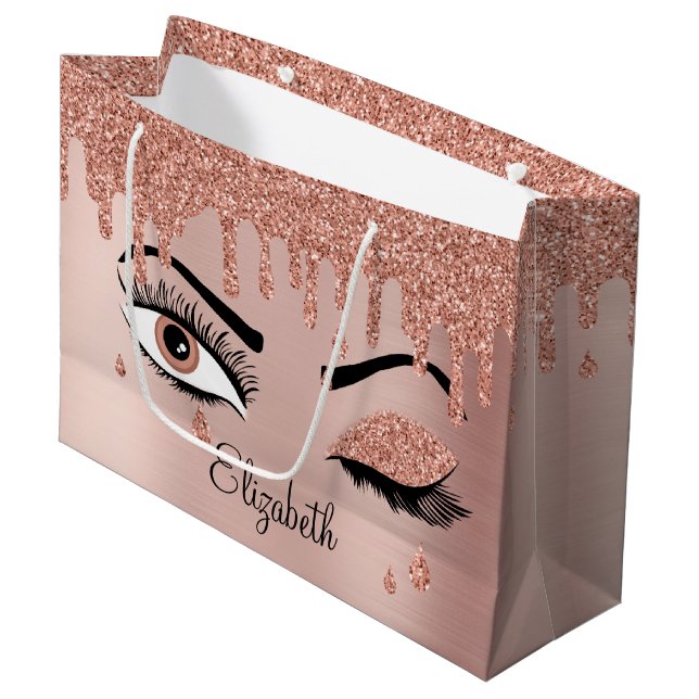 Ro Rosa Guld Eyelash Drickning Glitter (Framsidan Vinklad)