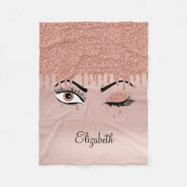 Ro Rosa Guld Eyelash Drickning Glitter Fleecefilt