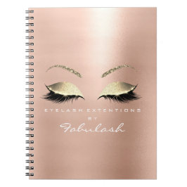 Ro Rosa Guld Glitter Öga Makeup Beauty White Anteckningsbok Med Spiral