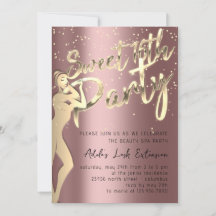 Ro Rosa Guld Konfetti, sötad 16:e Party