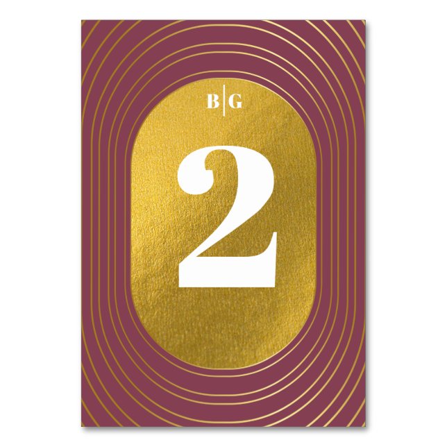 Ro Rosa & Guld Modern minimalistisk Arch Bröllop Bordsnummer (Framsidan)