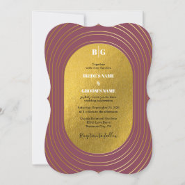 Ro Rosa & Guld Modern minimalistisk Arch Bröllop Inbjudningar