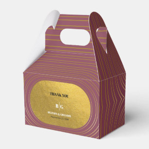 Ro Rosa & Guld Modern minimalistisk Arch Bröllop Presentaskar