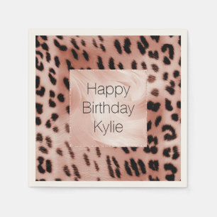 Ro  Rosa Leopard Pappersservett