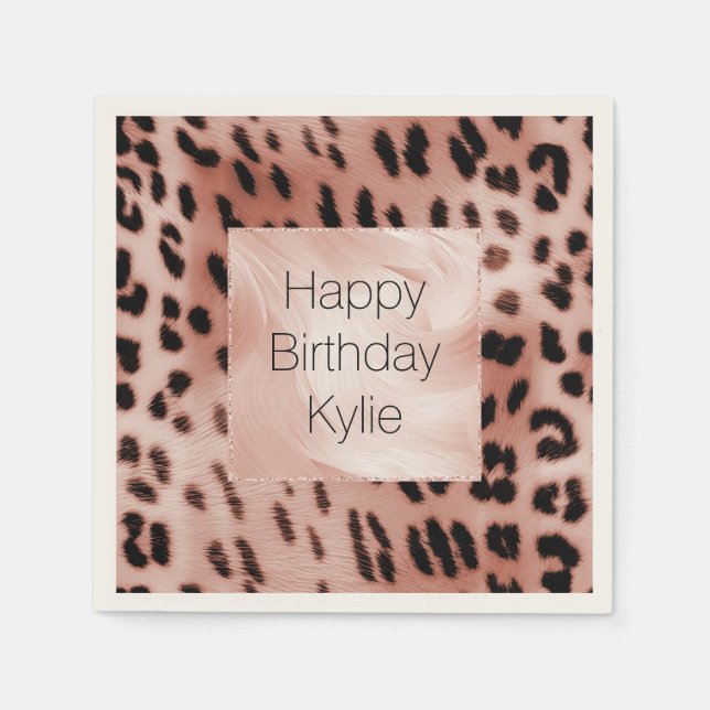 Ro  Rosa Leopard Pappersservett (Framsidan)