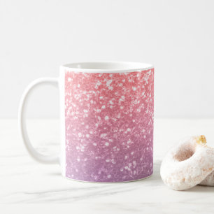 Ro rosa lila lavender faux sparkles glitter kaffemugg