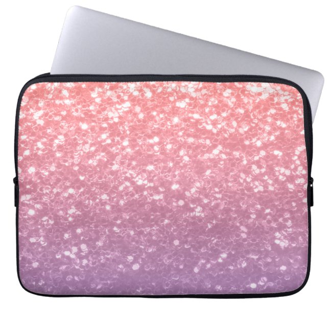Ro rosa lila lavender faux sparkles glitter laptop fodral (Framsidan)