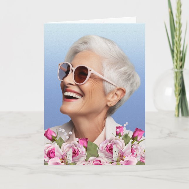 Ro Rosa Lily Photo Keepsaké-begraverprogrammet Program (Framsida)