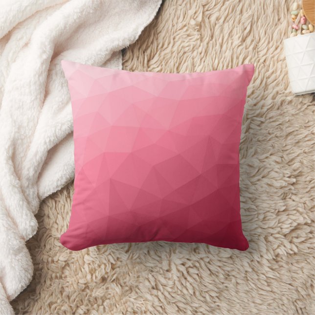 Ro rosa Ljus Gradient Geometric Mesh Mönster Kudde (Filt)