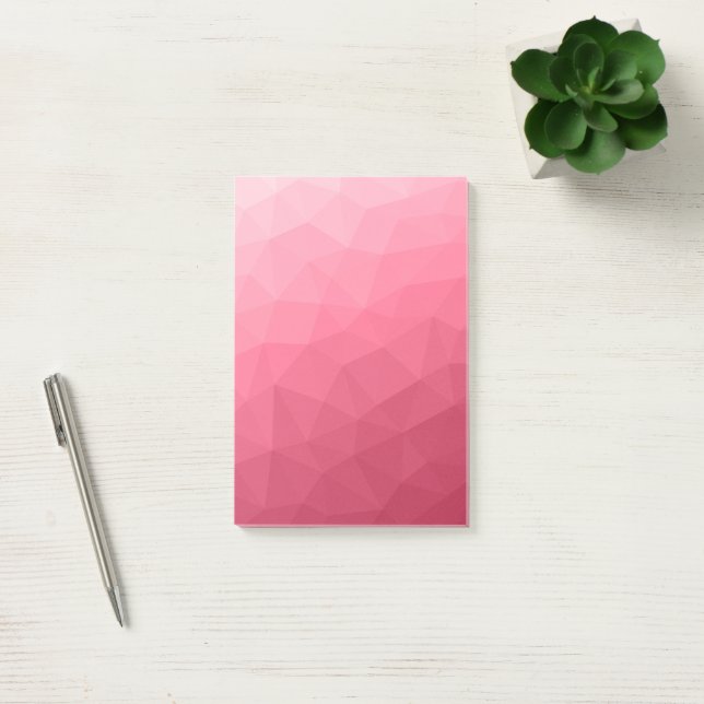 Ro rosa Ljus Gradient Geometric Mesh Mönster Post-it Block (Kontor)
