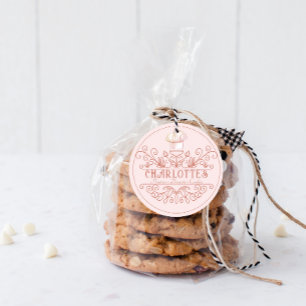 Ro Rosa Logotyp Bakery Bakers Logotyp Produktetike Runt Klistermärke
