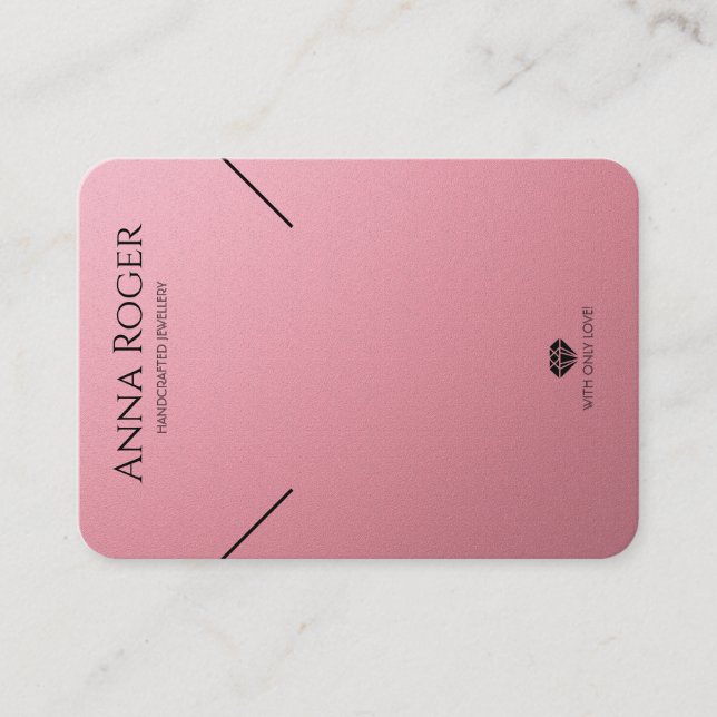 Ro Rosa Logotyp Necklace Earrings Visning Card (Framsida)