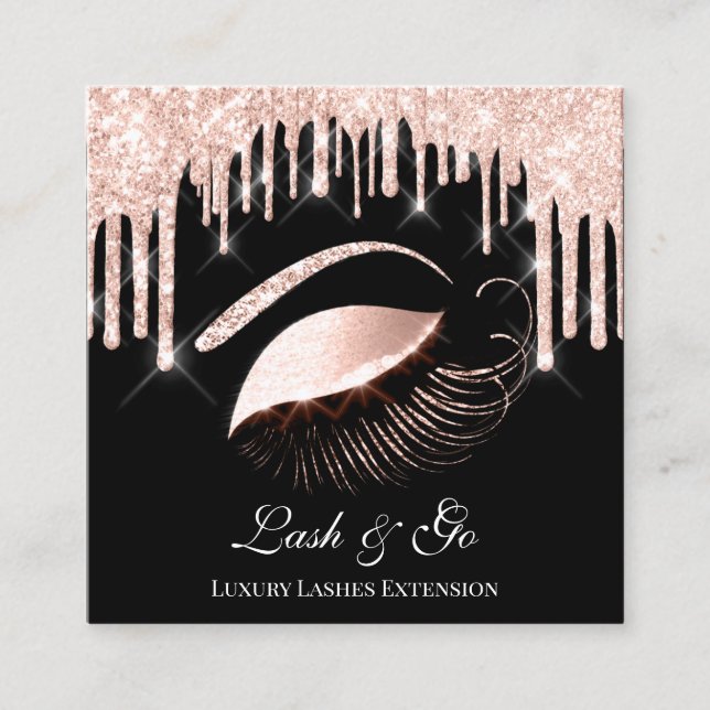 Ro Rosa Makeup Artist Lash Extension Drifts VIP Fyrkantigt Visitkort (Framsida)