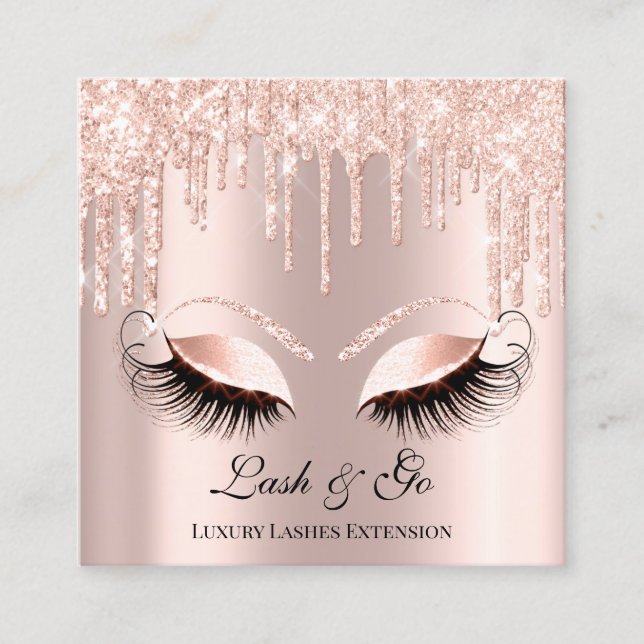 Ro Rosa Makeup Artist Lash Extension Drives Fyrkantigt Visitkort (Framsida)