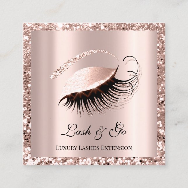 Ro Rosa Makeup Artist Lash Extension - ram Fyrkantigt Visitkort (Framsida)