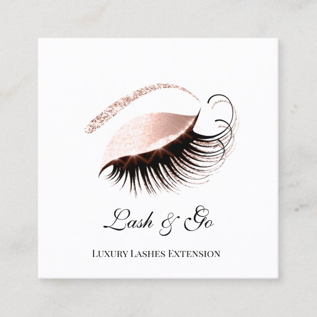 Ro Rosa Makeup Artist Lash Extension White Fyrkantigt Visitkort (Framsida)