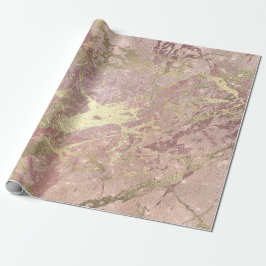 Ro Rosa Marble Shiny Spark Powder Guld Presentpapper