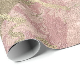  Ro Rosa Marble Shiny Spark Powder Guld Presentpapper