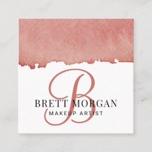 Ro Rosa Monogram Makeup Artist Fyrkantigt Visitkort