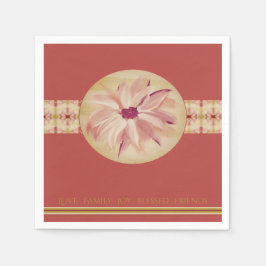 Ro Rosa Mönster med Blommigt i centrum Pappersservett