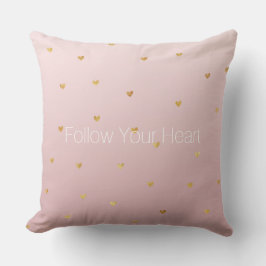  Ro Rosa Ombre Guld Hearts Kudde