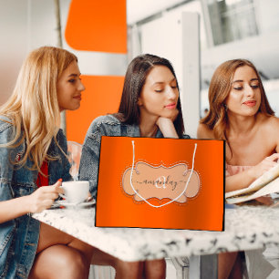 Ro Rosa Orange Royal Monogram Namn Möhippa