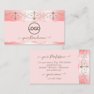 Ro Rosa Ornate Sparkling Jewels med Logotyp Visitkort