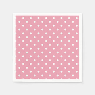 Ro Rosa Polka Dot Papper Napkins Pappersservett